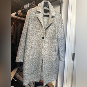 Banana Republic Heather Gray Knit Wool Overcoat (extra small)